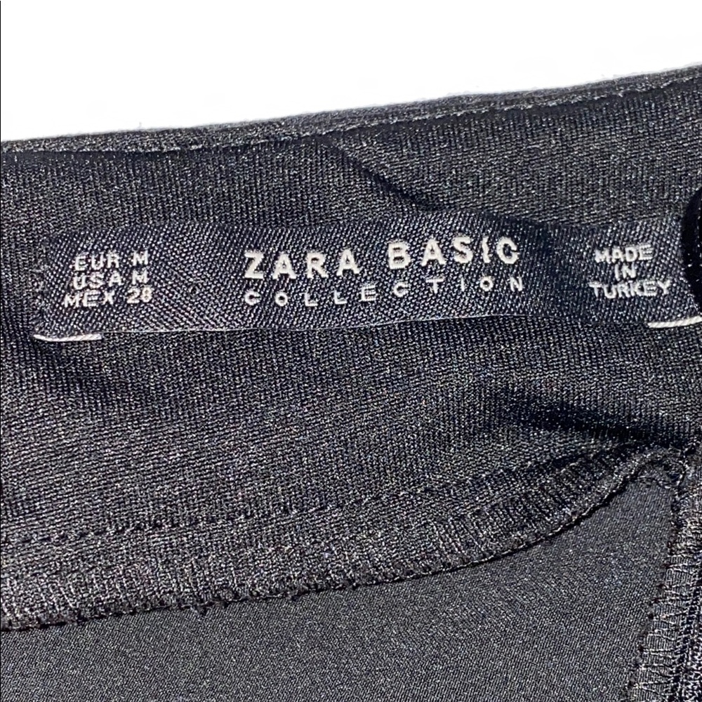 Zara Basic Collection Black Halter Mini Dress with Bow Detail Size Medium - Picture 6 of 9